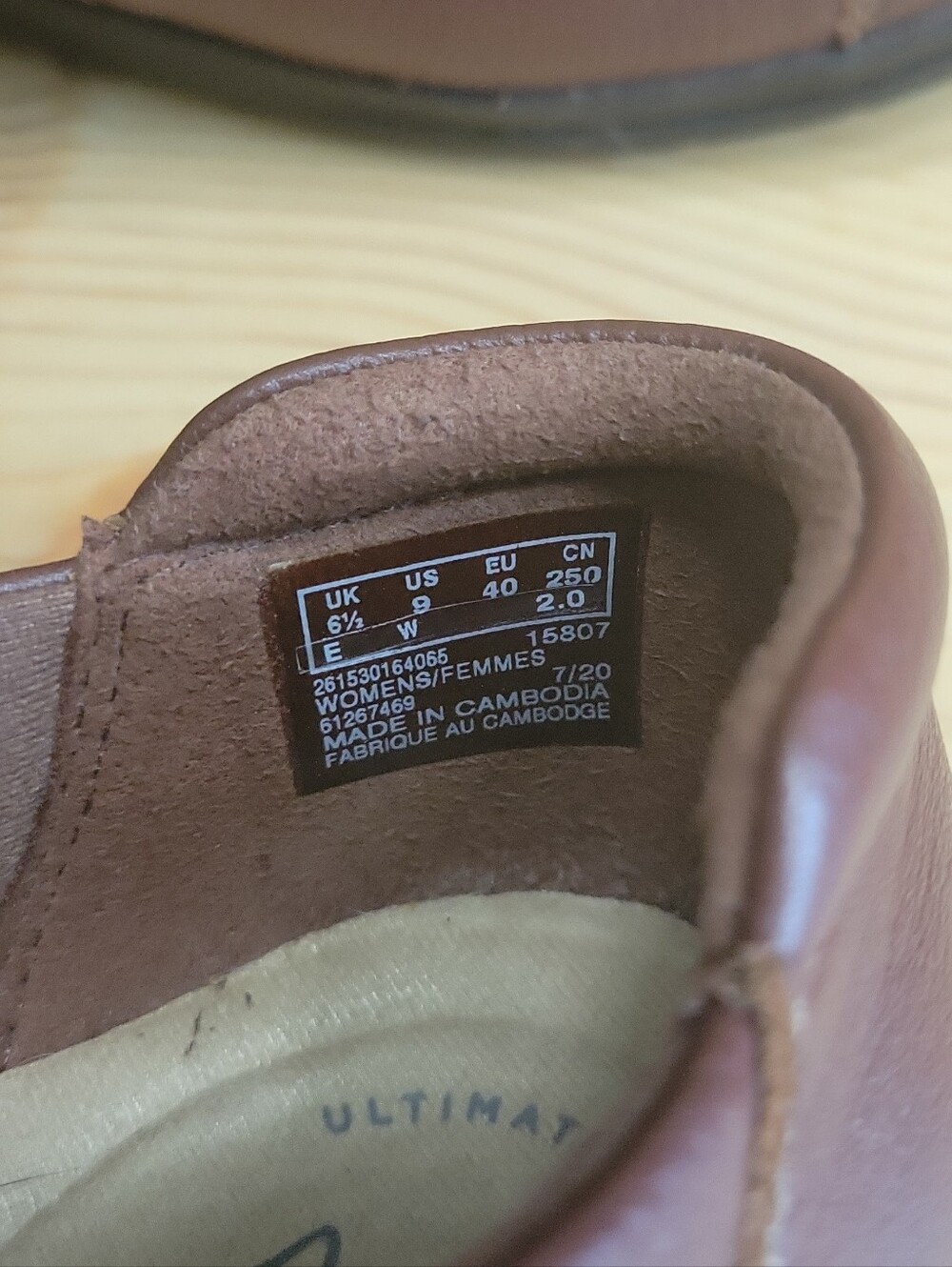 Womens clarks ultimate comfort collection brown lather slip on size 9W - Picture 10 of 11
